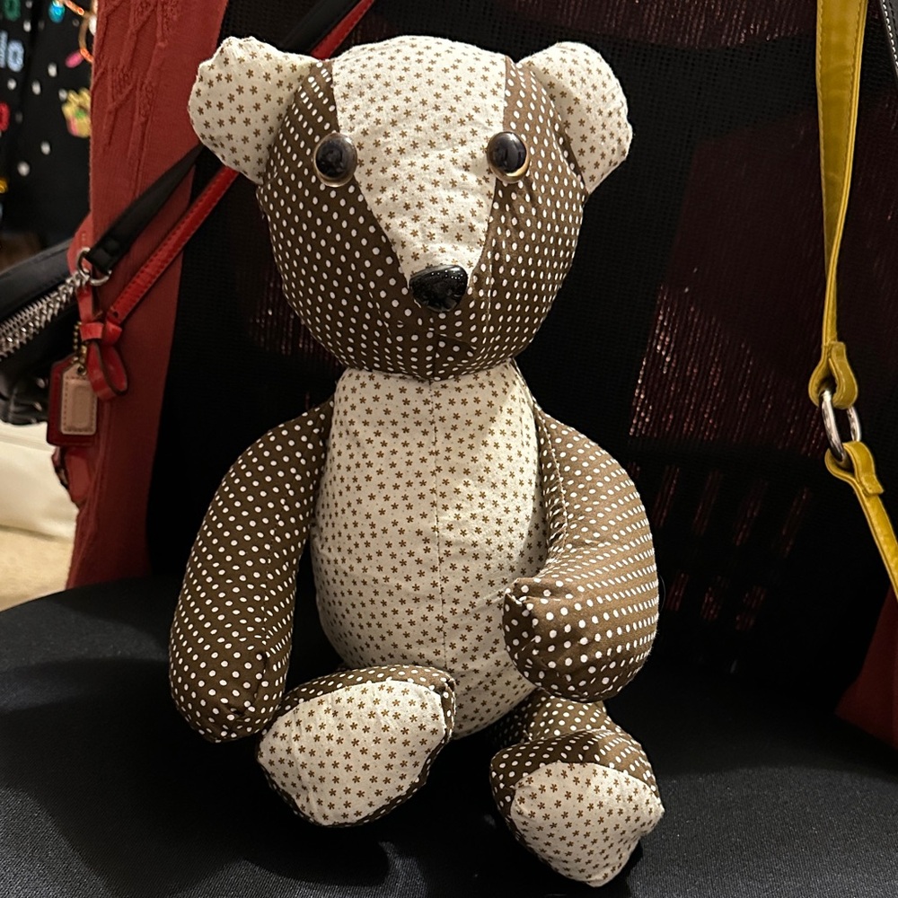 Polka Dot Brown and Cream Teddy Bear